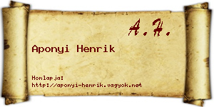 Aponyi Henrik névjegykártya